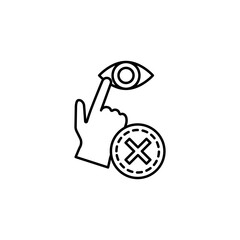 Poster - Hand, eye, prohibit icon. Simple line, outline vector elements of viral pandemic icons for ui and ux, website or mobile application