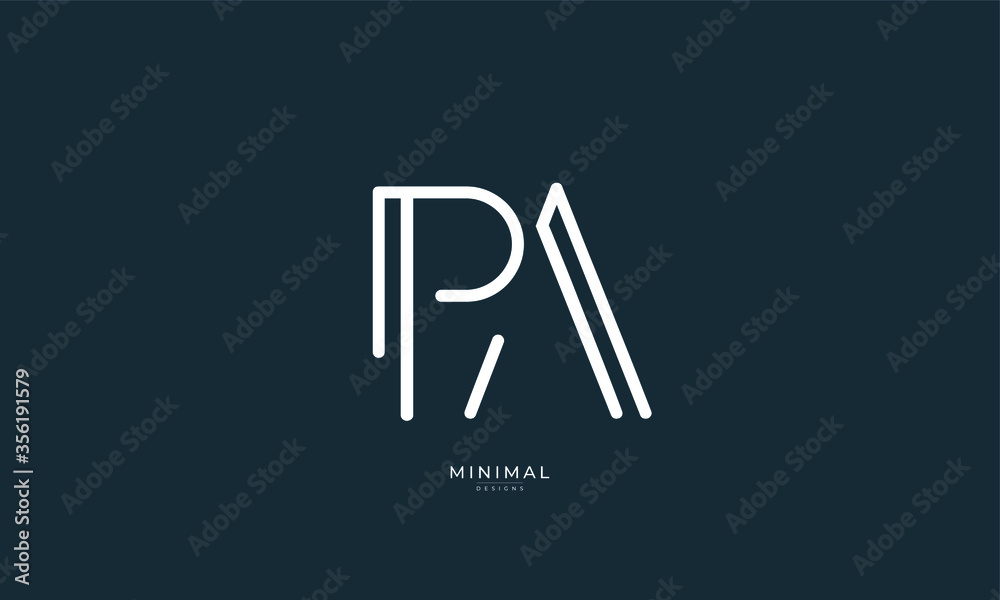 Alphabet letter icon logo PA - obrazy, fototapety, plakaty 