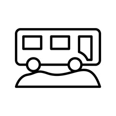 Poster - Bus, desert icon. Simple line, outline vector elements of wilderness icons for ui and ux, website or mobile application