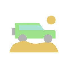 Poster - Car, desert icon. Simple color vector elements of wilderness icons for ui and ux, website or mobile application