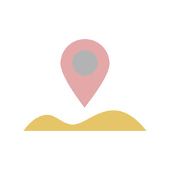 Poster - Location pin, desert icon. Simple color vector elements of wilderness icons for ui and ux, website or mobile application