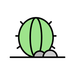 Poster - Cactus, stone icon. Simple color with outline vector elements of wilderness icons for ui and ux, website or mobile application