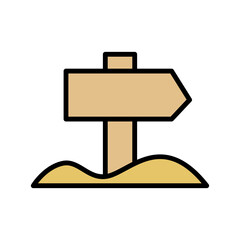 Poster - Sign, desert icon. Simple color with outline vector elements of wilderness icons for ui and ux, website or mobile application
