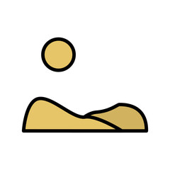 Poster - desert, sun icon. simple color with outline vector elements of wilderness icons for ui and ux, websi