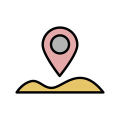 Poster - Location pin, desert icon. Simple color with outline vector elements of wilderness icons for ui and ux, website or mobile application