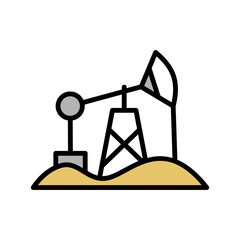 Poster - Oil rocking, desert icon. Simple color with outline vector elements of wilderness icons for ui and ux, website or mobile application