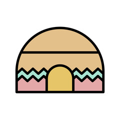 Poster - Tent, housing icon. Simple color with outline vector elements of wilderness icons for ui and ux, website or mobile application