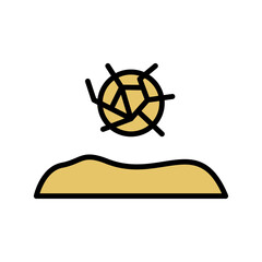 Poster - Desert, tumbleweed icon. Simple color with outline vector elements of wilderness icons for ui and ux, website or mobile application