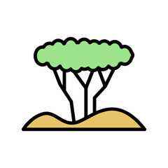 Poster - Tree, desert icon. Simple color with outline vector elements of wilderness icons for ui and ux, website or mobile application