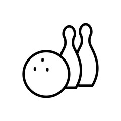 Poster - bowling, game icon. simple line, outline vector elements of free time icons for ui and ux, website o