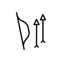 Poster - Bow, arrow icon. Simple line, outline vector elements of free time icons for ui and ux, website or mobile application