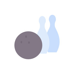 Poster - Bowling, game icon. Simple color vector elements of free time icons for ui and ux, website or mobile application