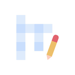 Poster - crossword, pencil icon. simple color vector elements of free time icons for ui and ux, website or mo