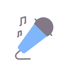Poster - Microphone, note icon. Simple color vector elements of free time icons for ui and ux, website or mobile application