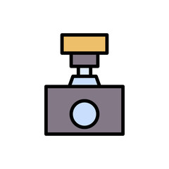 Poster - Camera, technology icon. Simple color with outline vector elements of free time icons for ui and ux, website or mobile application