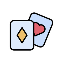 Poster - Poker cards, game icon. Simple color with outline vector elements of free time icons for ui and ux, website or mobile application