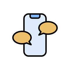 Fototapete - Smartphone, chat icon. Simple color with outline vector elements of free time icons for ui and ux, website or mobile application