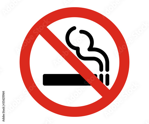 Cuadros en Lienzo no smoking warning sign, cigarette not allowed vector sign