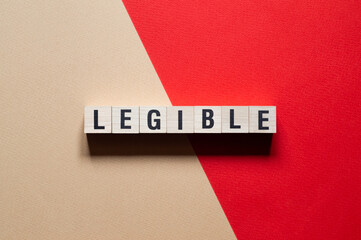 legible word concept on cubes