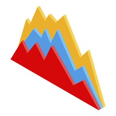 Poster - Finance graph chart icon. Isometric of finance graph chart vector icon for web design isolated on white background