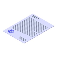Poster - Notary document icon. Isometric of notary document vector icon for web design isolated on white background