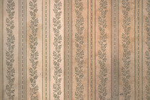 Vintage Decorative Wall Paper Surface With A Floral Pattern From Ancient Texture Of An Old House Interior - Victorian Background Wallpaper