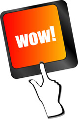 Poster - wow button on computer keyboard key