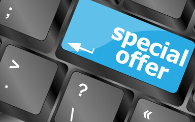 Poster - special offer button on computer keyboard keys