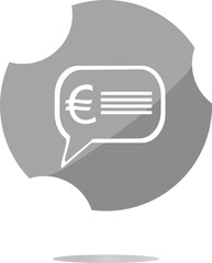 Poster - web icon cloud with euro eur sign, web button isolated on white