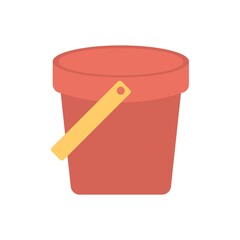 Bucket icon in flat design style.