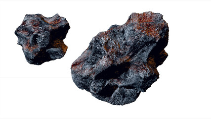 Wall Mural - flying asteroid, meteorite. isolate. 3d rendering