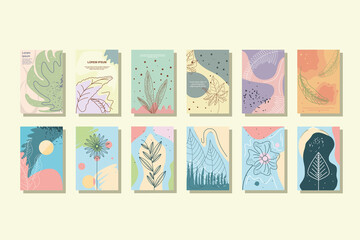 Poster - set of abstract plants banners