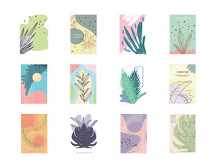 Poster - set of abstract plants banners