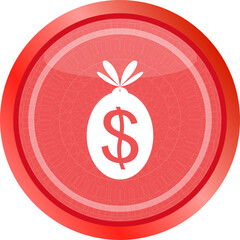 Poster - icon button money sack isolated on white. money icon
