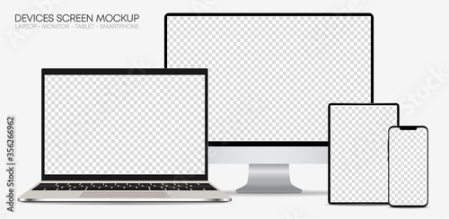 Fotomural Set of devices on white background