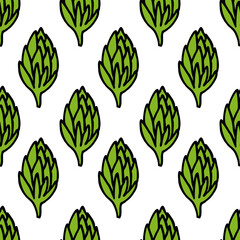 Wall Mural - hop seamless doodle pattern, vector illustration