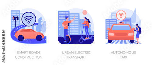 Fotografía IoT city technology, transport infrastructure connections