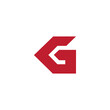 abstract letter kg arrow simple geometric logo vector