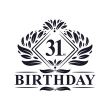 31 Years Birthday Logo, Luxury 31st Birthday Celebration.