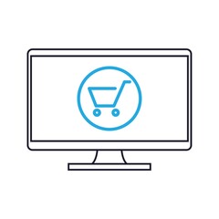 monitor with shopping cart