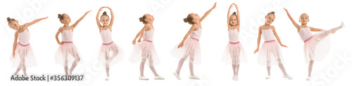 Cute little ballerina on white background Poster Mural XXL