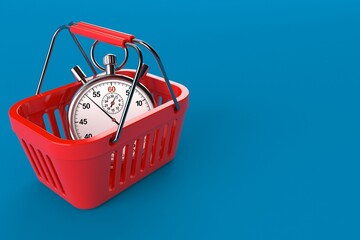 Poster - Shopping basket with stopwatch