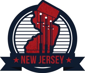 Poster - map of new jersey state