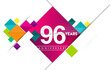 96th years anniversary logo, vector design birthday celebration with colorful geometric isolated on white background.