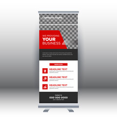 creative abstract modern corporate business vertical roll up banner design template vector illustrat