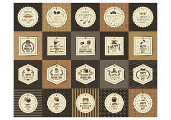 Wall Mural - collection of father's day labels