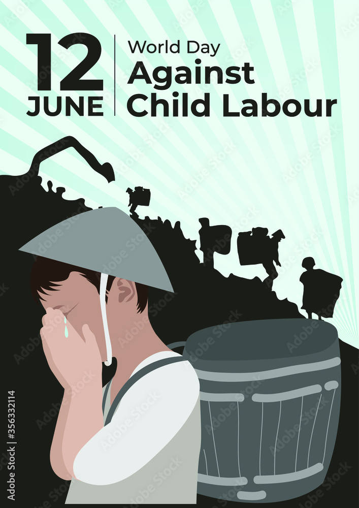 World Day Against Child labour Banner Background Stock Vector | Adobe Stock