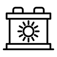 Poster - Solar battery icon. Outline solar battery vector icon for web design isolated on white background