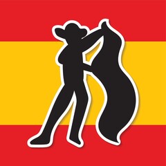 Sticker - spain flag and matador