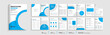 © vectortype - Minimal blue multipage business brochure template layout design, professional business profile design, 16 pages, creative business brochure design.